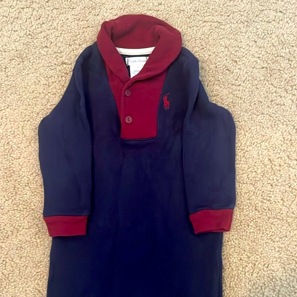Ralph Lauren Boys French Rib Cotton Shawl Collar Coverall size 9M - Picture 2 of 6